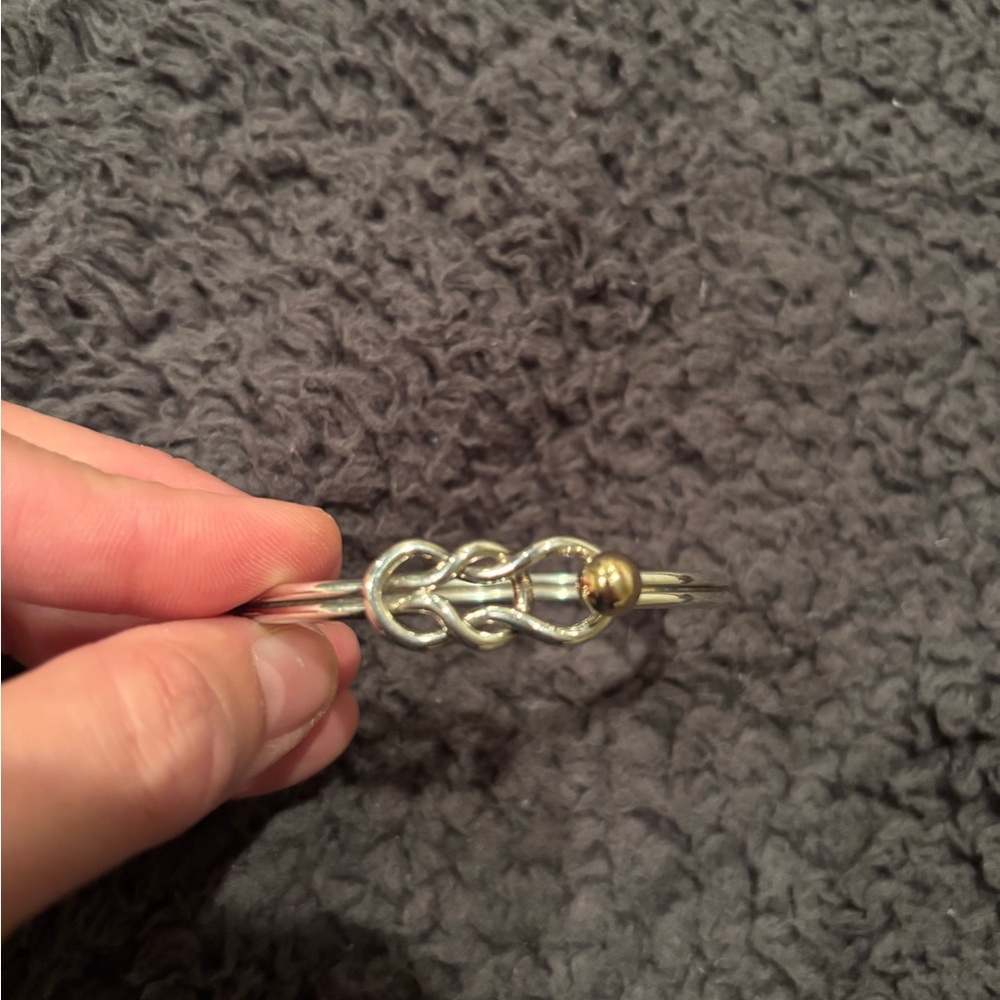 Stylish Silver and Gold Accent Bracelet